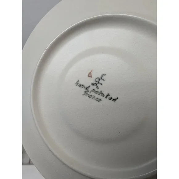 LongChamps France Nemours Set of 3 Saucers Plates Vintage 6 1/2” Hand Painted - Picture 7 of 8